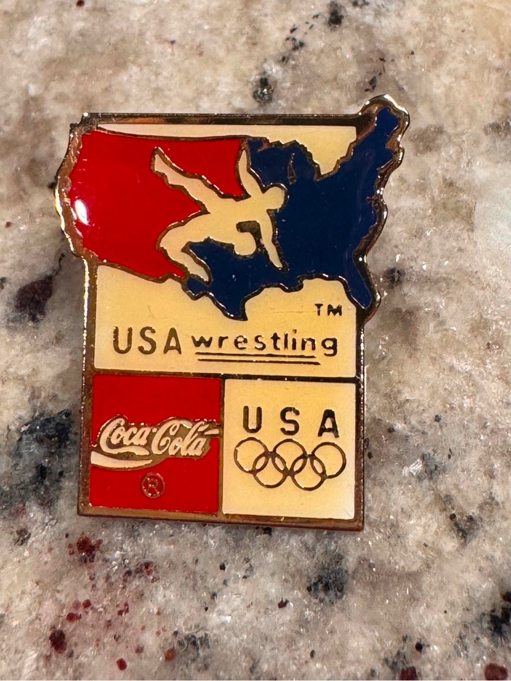 vintage USA Wrestling Coca-Cola Olympic pin